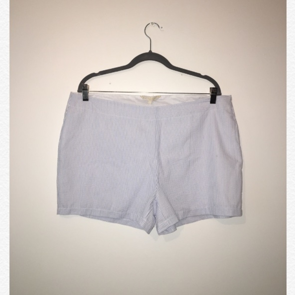 Light Blue and White Pin-Striped Sailor Shorts